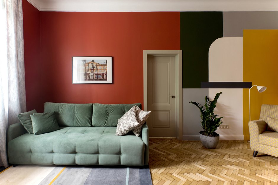 Фотография: Гостиная в стиле Современный, Квартира, Проект недели, 2 комнаты, 40-60 метров, 60-90 метров, Ярославль, Елена Бердникова – фото на INMYROOM