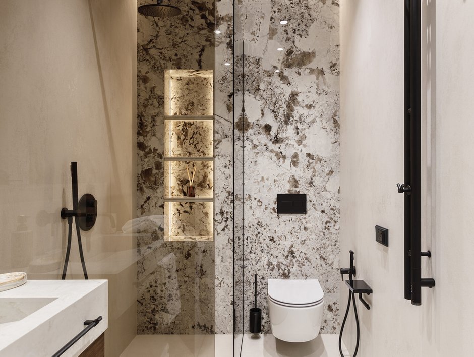 Фотография: Ванная в стиле Современный, Квартира, Проект дня, Сочи, 2 комнаты, 60-90 метров, современный/минимализм – фото на INMYROOM