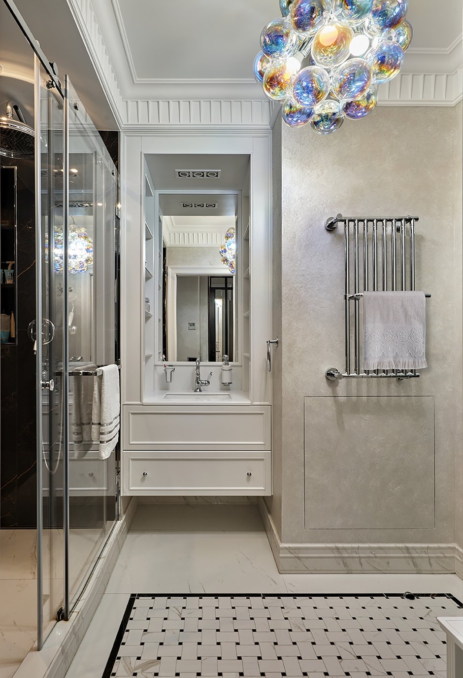 Фотография: Ванная в стиле Современный, Эклектика, Квартира, Проект недели, Москва, 4 и больше, Более 90 метров, Александра Останкова – фото на INMYROOM