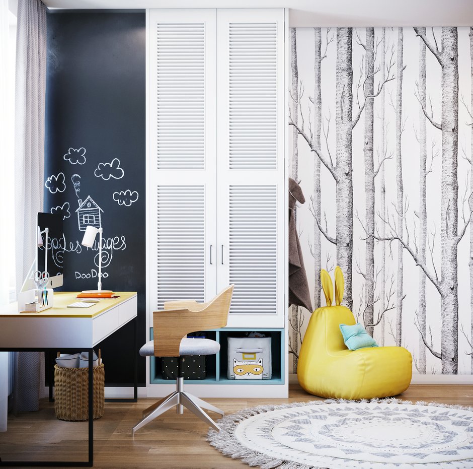 Фотография: Детская в стиле Скандинавский, Современный, Квартира, Проект недели, Москва, 3 комнаты, 60-90 метров, Монолитно-кирпичный, Студия 20:18, ПРЕМИЯ INMYROOM – фото на INMYROOM