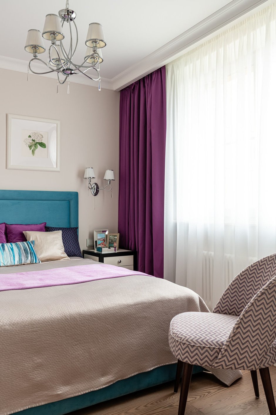 Фотография: Спальня в стиле Классический, Современный, Квартира, Проект недели, Реутов, Монолитный дом, 2 комнаты, 40-60 метров, Наталья Широкорад – фото на INMYROOM
