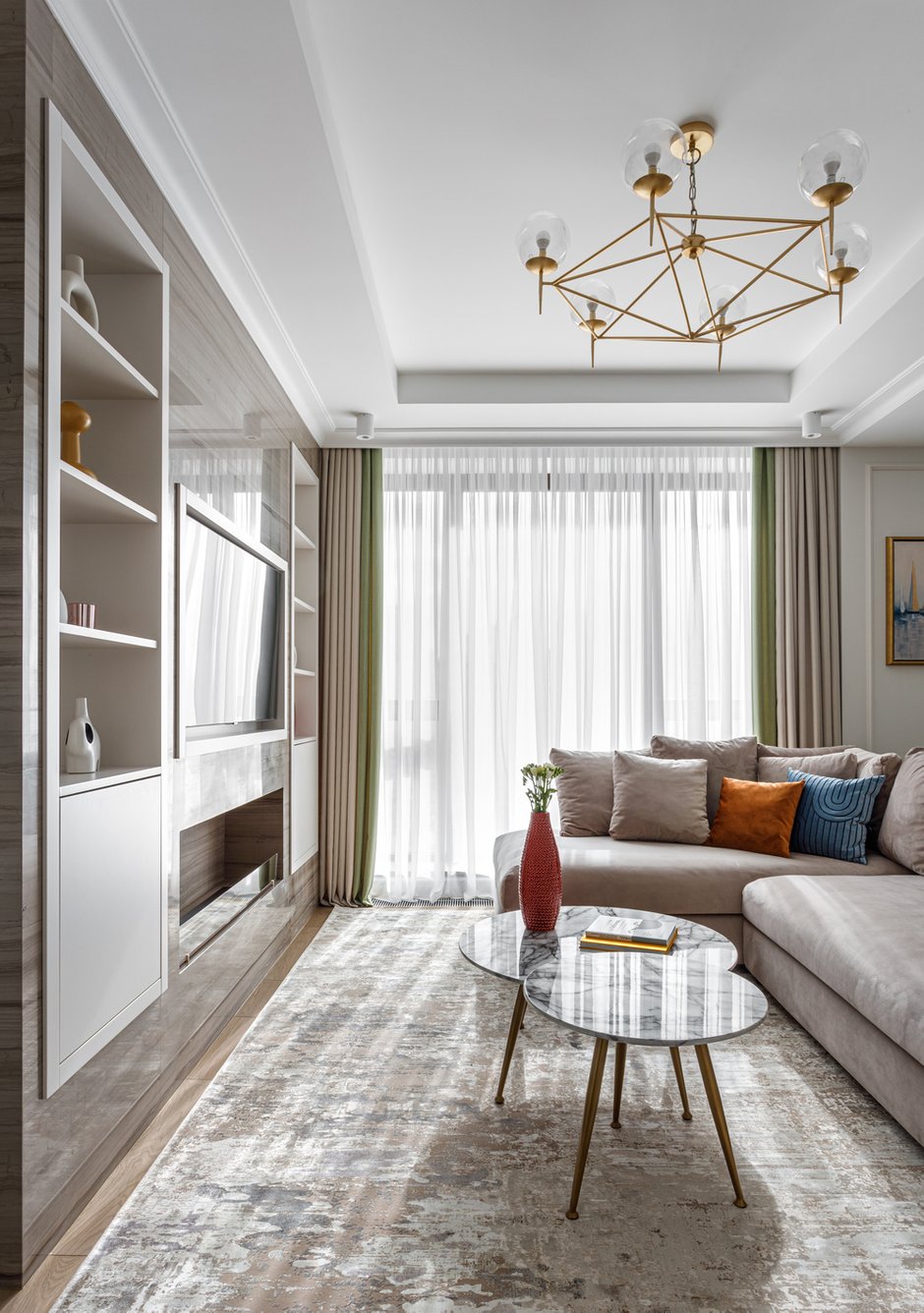 Фотография: Гостиная в стиле Современный, Квартира, Проект недели, Москва, 3 комнаты, Более 90 метров, Balcon – фото на INMYROOM