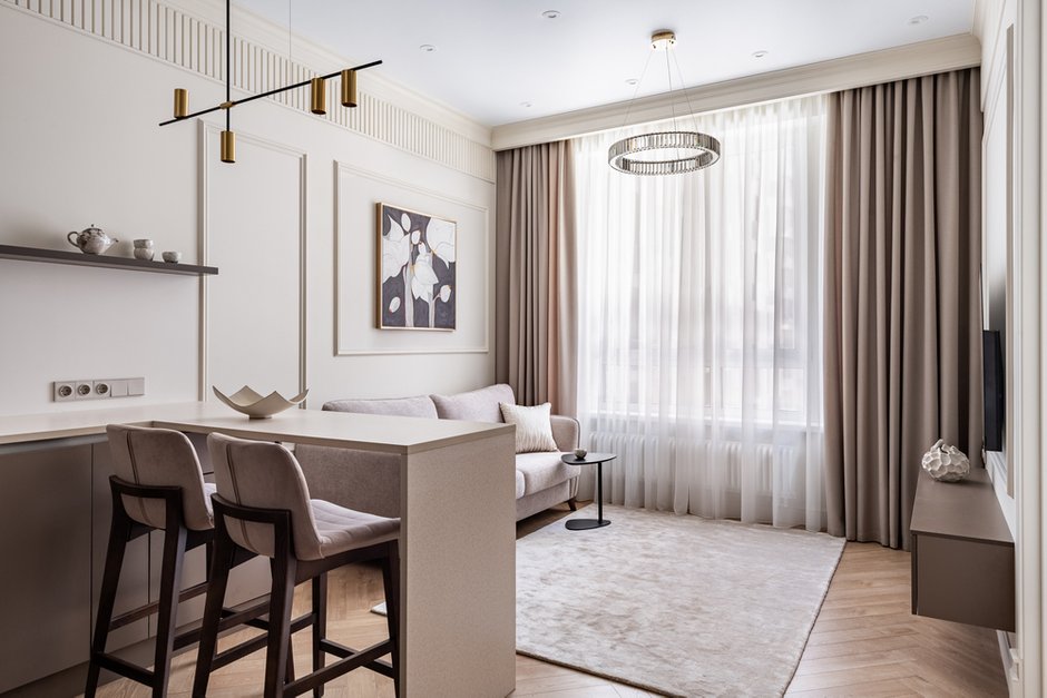 Фотография: в стиле , Квартира, Проект дня, 2 комнаты, 40-60 метров, Анна Жижайкина, современный с элементами неоклассики – фото на INMYROOM