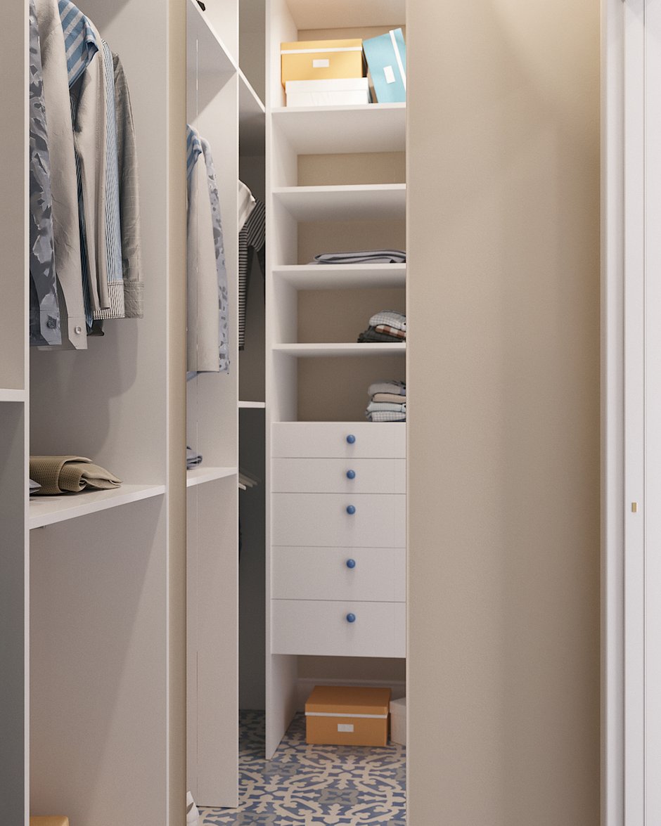 Фотография: Гардеробная в стиле Современный, Квартира, Проект дня, Московская область, 3 комнаты, 60-90 метров, Монолитно-кирпичный, Анастасия Кудряшова, ЖК «Клязьминская высота», ПРЕМИЯ INMYROOM – фото на INMYROOM