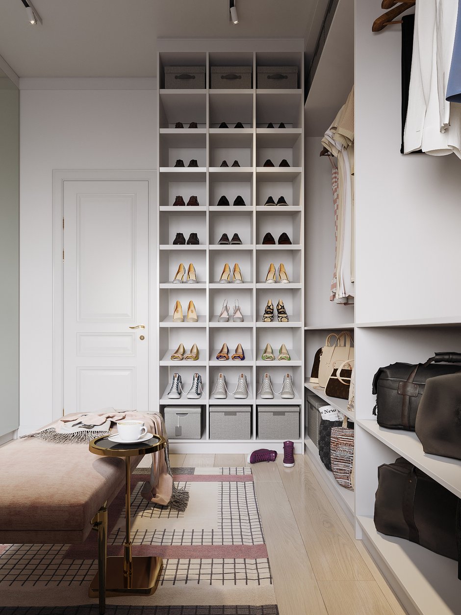 Фотография: Гардеробная в стиле Современный, Квартира, Проект недели, Санкт-Петербург, 4 и больше, Более 90 метров, Монолитно-кирпичный, Яна Грошева, Диана Бганова, ПРЕМИЯ INMYROOM – фото на INMYROOM