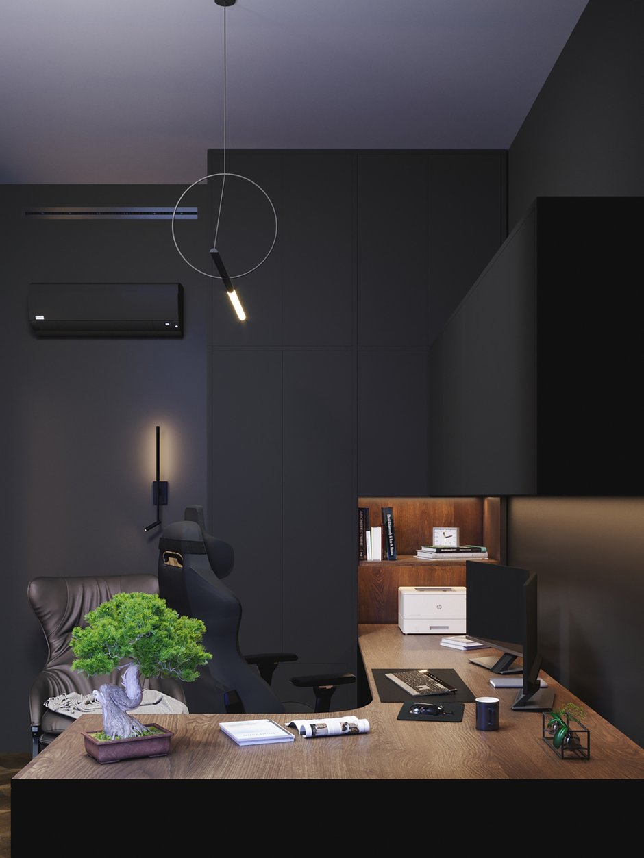 Фотография: Кабинет в стиле Современный, Эклектика, Квартира, Минимализм, Проект недели, Москва, 4 и больше, Более 90 метров, Александра Пармон – фото на INMYROOM