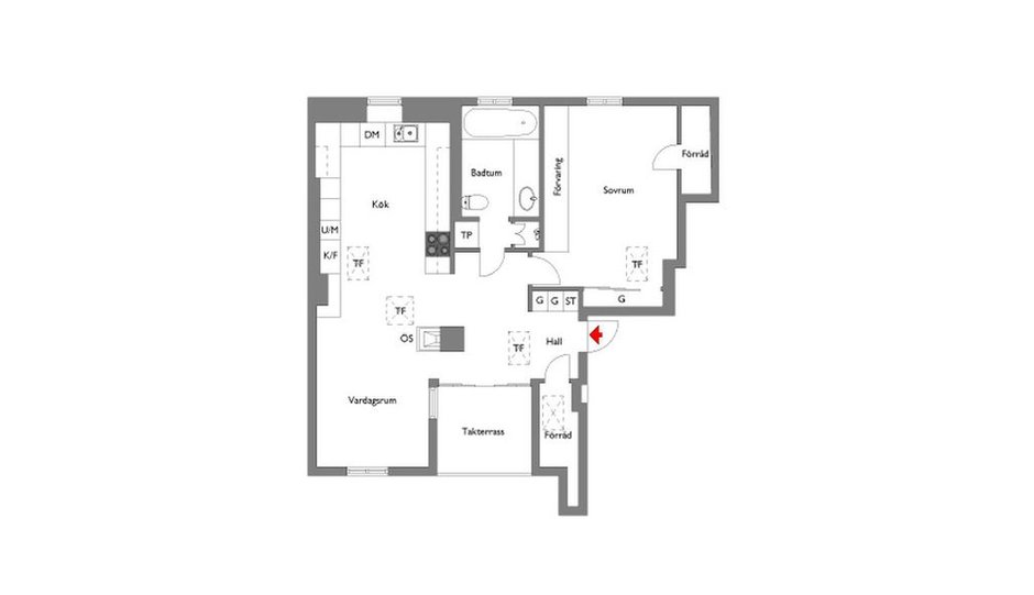 Фотография: Планировки в стиле , Скандинавский, Малогабаритная квартира, Квартира, Терраса, Дома и квартиры, Мансарда – фото на INMYROOM