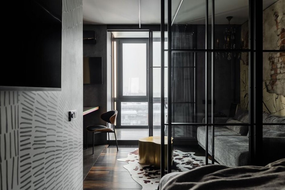 Фотография: в стиле , Малогабаритная квартира, Квартира, Проект дня, Москва, 1 комната, 40-60 метров, эклектика с элементами современного, Александр Джикаеви – фото на INMYROOM