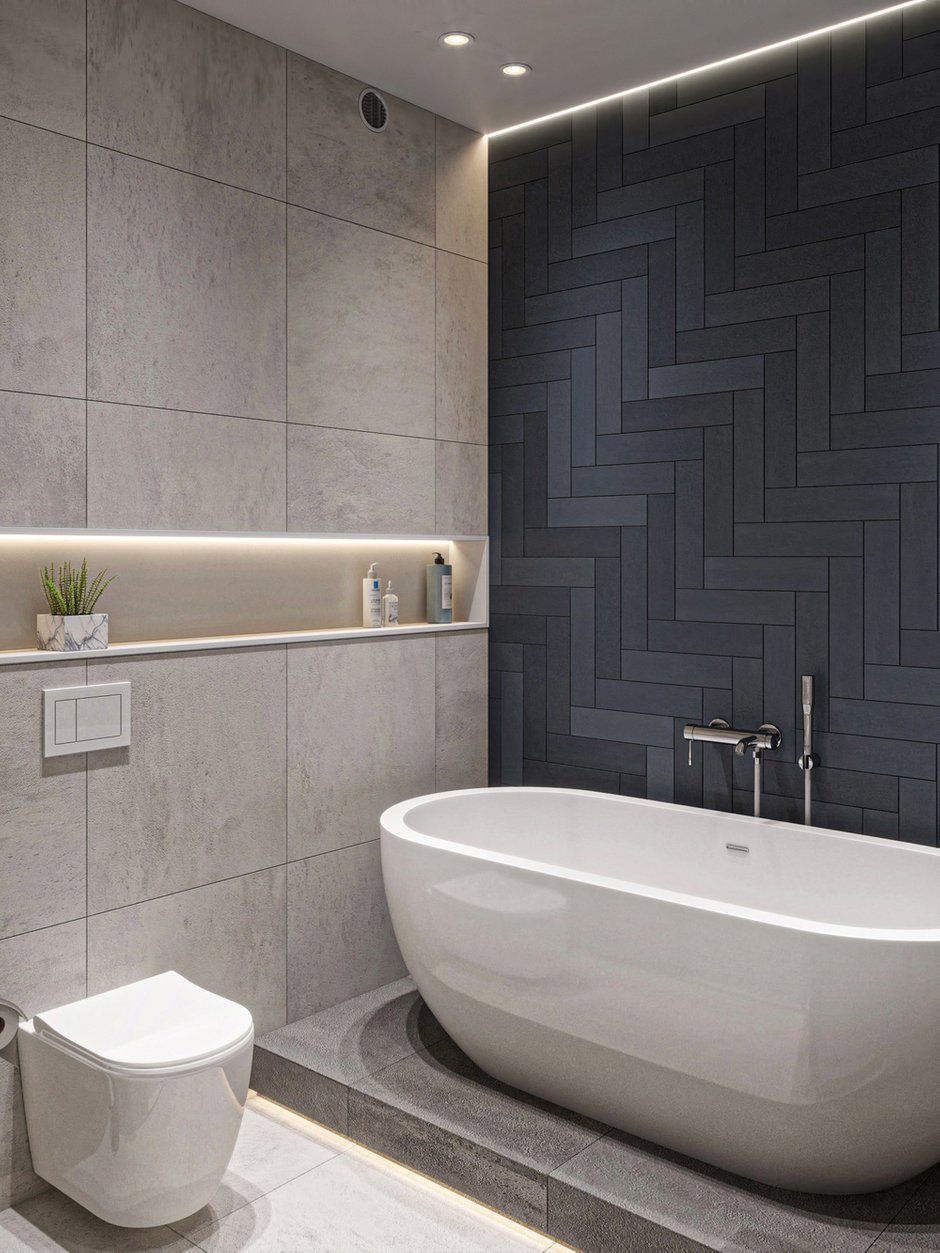 Фотография: Ванная в стиле Современный, Квартира, Проект недели, Москва, 3 комнаты, 60-90 метров, Более 90 метров, Бюро «Общая Площадь» – фото на INMYROOM