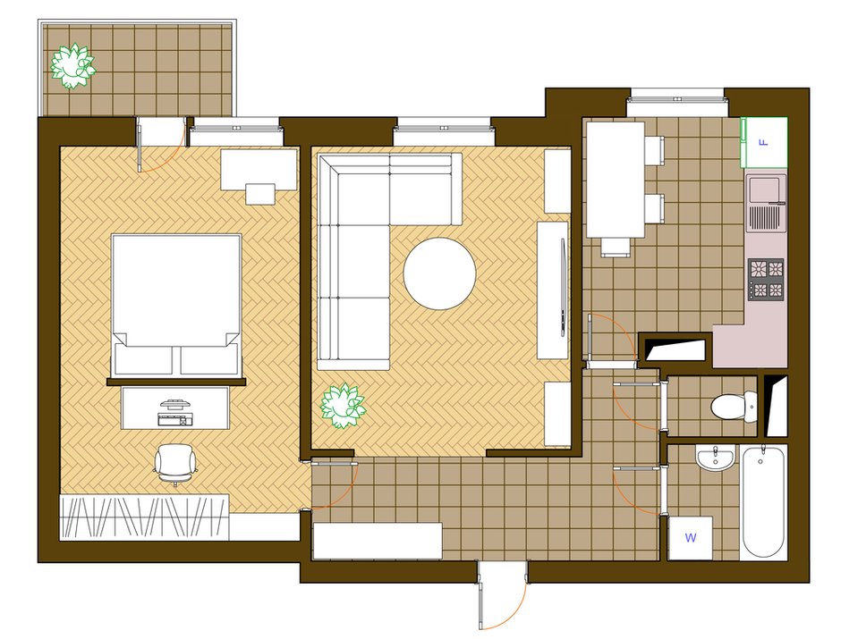 Фотография: Планировки в стиле , Квартира, Дома и квартиры, Перепланировка, П-3 – фото на INMYROOM