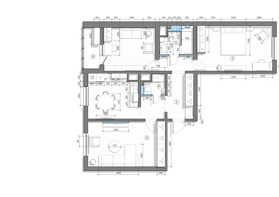 План с расстановкой мебели