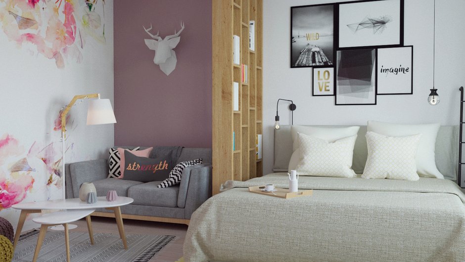 Фотография:  в стиле , Квартира, Проект недели, 1 комната, 40-60 метров, Монолитно-кирпичный, ЖК «Любимое Домодедово», Домодедово – фото на INMYROOM