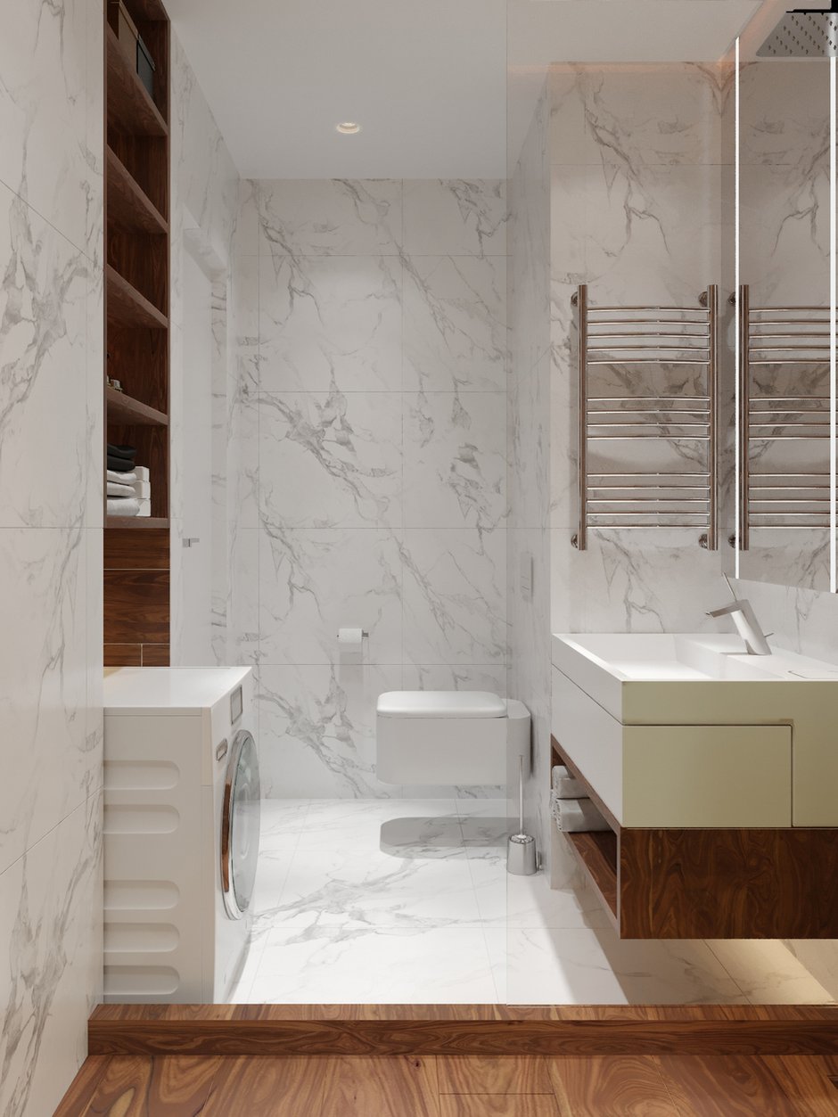 Фотография: Ванная в стиле Современный, Квартира, Проект недели, Москва, Монолитный дом, 2 комнаты, 40-60 метров, Руслан Просвирин, PROSVIRIN DESIGN STUDIO – фото на INMYROOM