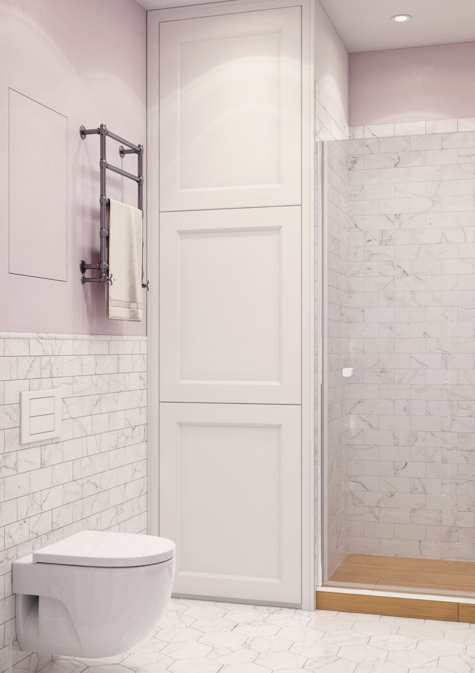 Фотография: Ванная в стиле Современный, Классический, Квартира, Проект недели, Монолитный дом, 1 комната, 40-60 метров, Екатерина Саламандра, Бюро «Общая Площадь», ЖК «Переделкино Ближнее» – фото на INMYROOM