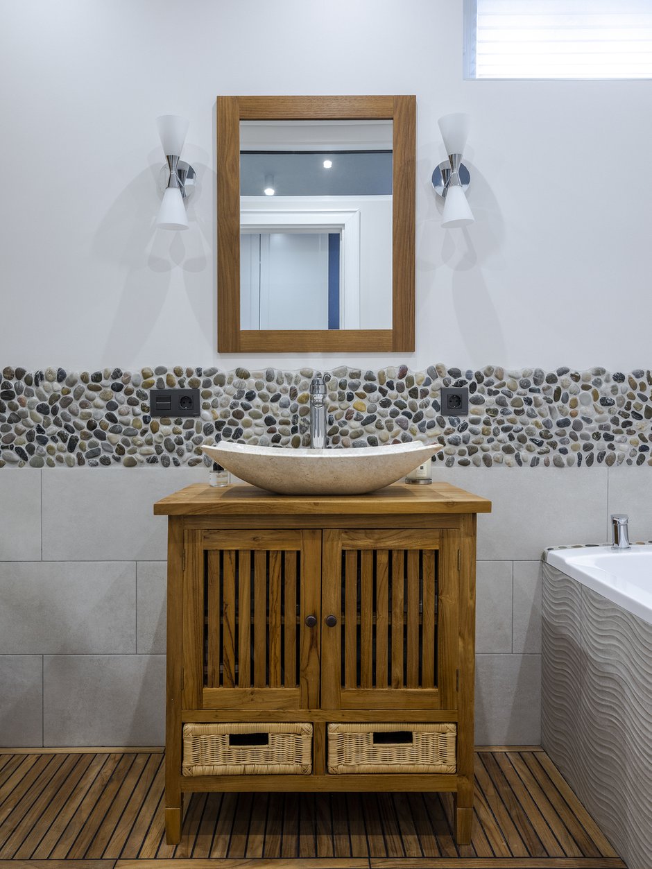 Фотография: Ванная в стиле Современный, Эко, Квартира, Проект дня, Москва, Монолитный дом, 4 и больше, 60-90 метров, Ольга Рудакова – фото на INMYROOM