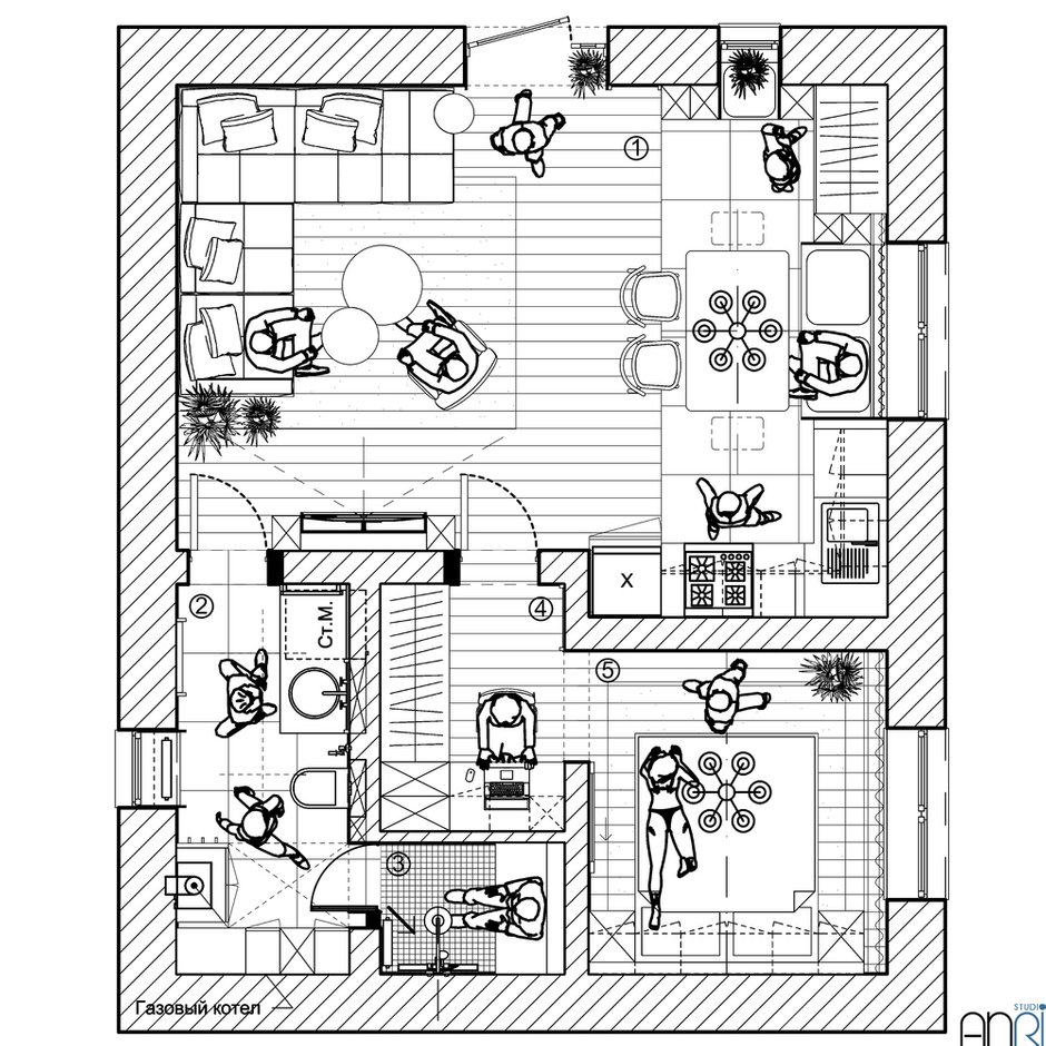Фотография: Планировки в стиле , Современный, Дом, Проект недели, Дача, Эко, Московская область, 2 комнаты, 40-60 метров, Studio Anri – фото на INMYROOM