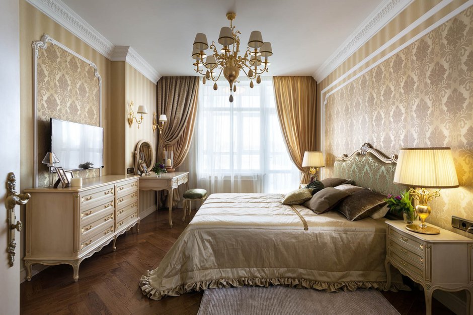 Фотография: Спальня в стиле Классический, Квартира, Проект недели – фото на INMYROOM