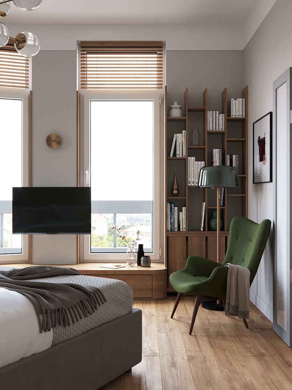 Фотография: Спальня в стиле Современный, Квартира, Проект недели, Санкт-Петербург, Студия Малицких, 1 комната, 40-60 метров, ПРЕМИЯ INMYROOM – фото на INMYROOM