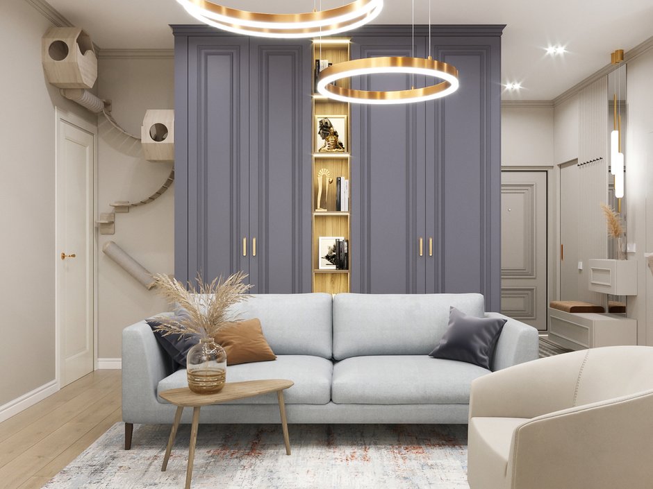 Фотография: Гостиная в стиле Современный, Прихожая, Квартира, Проект недели, Москва, 4 и больше, 60-90 метров – фото на INMYROOM