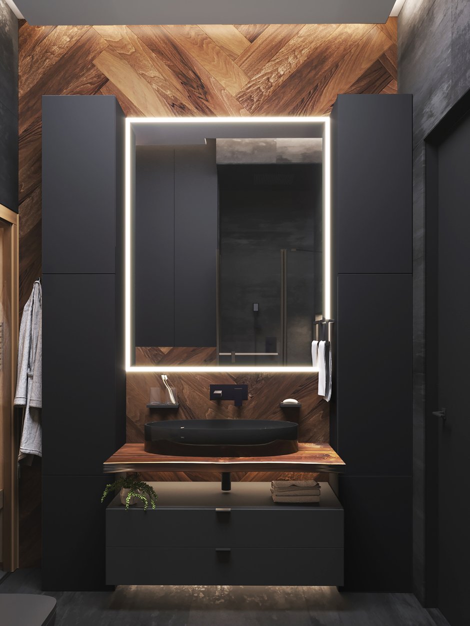 Фотография: Ванная в стиле Современный, Эклектика, Квартира, Минимализм, Проект недели, Москва, 4 и больше, Более 90 метров, Александра Пармон – фото на INMYROOM