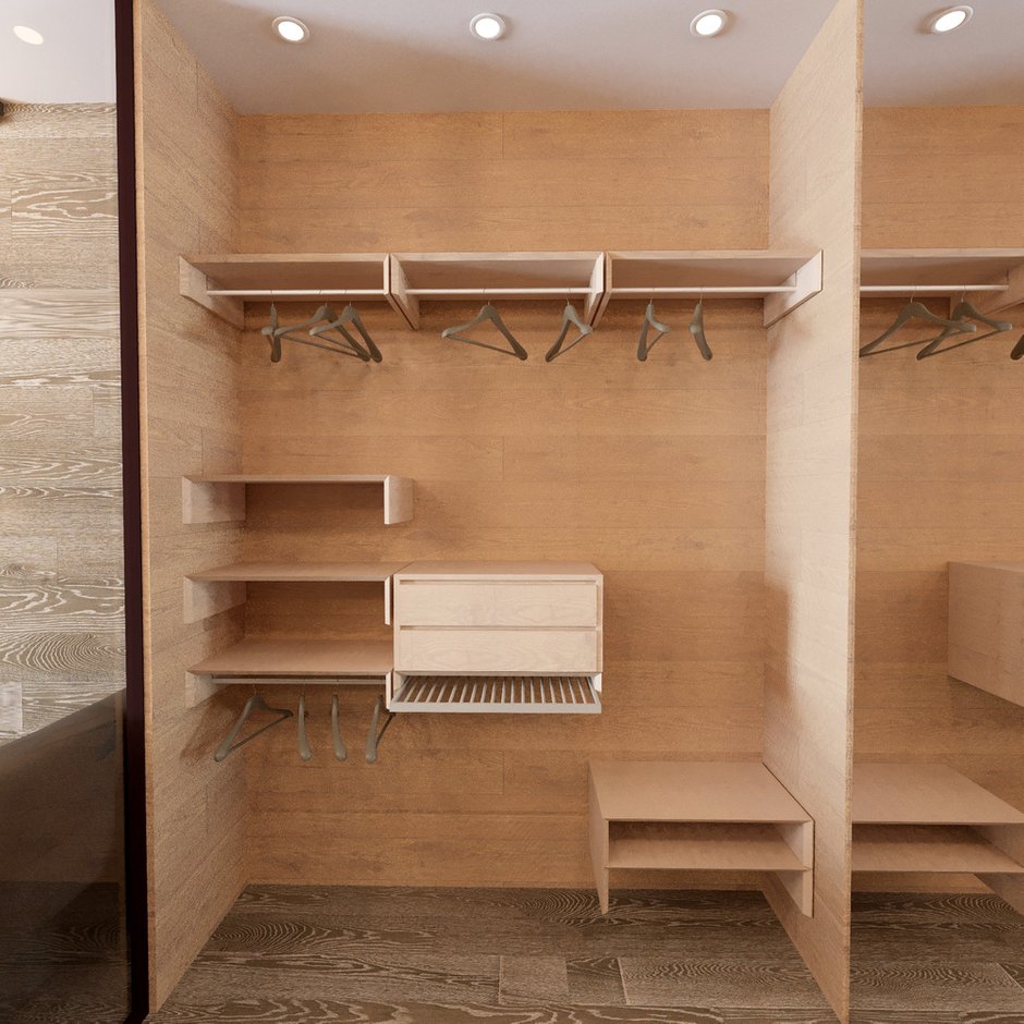 Фотография: Гардеробная в стиле Современный, Лофт, Квартира, Проект недели, Москва, Викторина Смельницкая, Монолитный дом, 1 комната, 40-60 метров – фото на INMYROOM