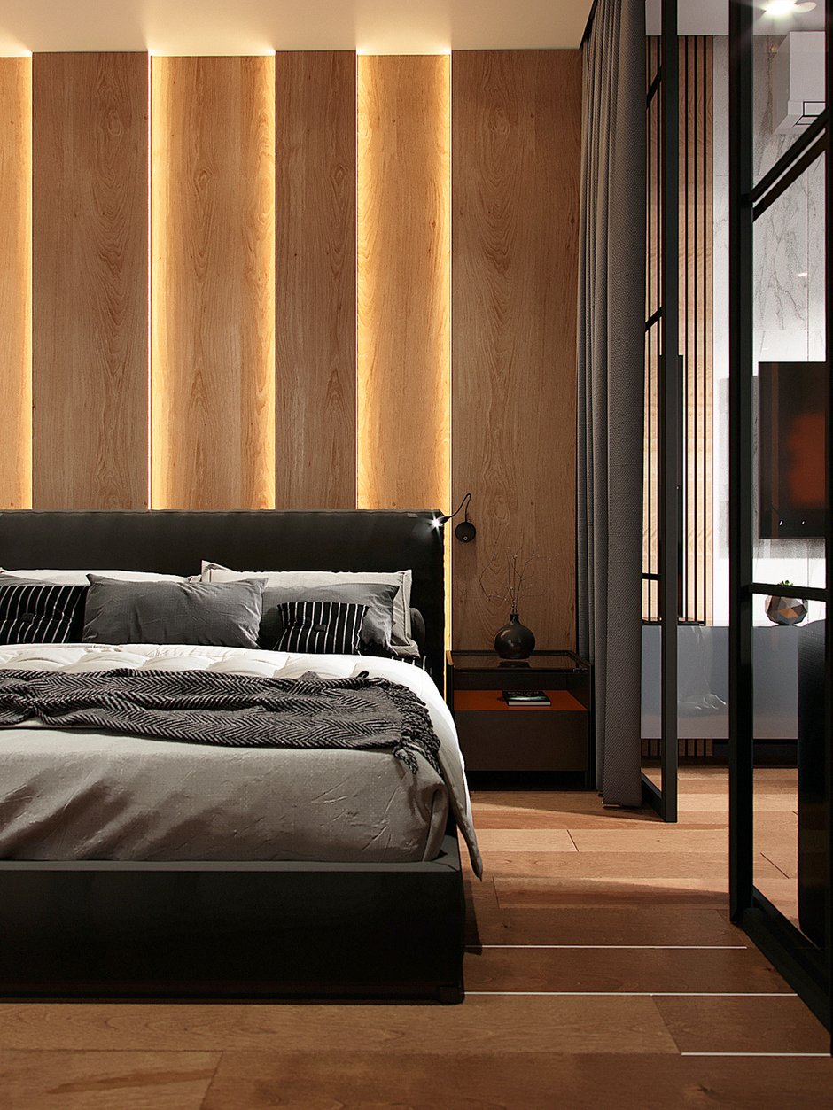 Фотография: Спальня в стиле Современный, Квартира, Проект недели, Москва, Монолитный дом, 2 комнаты, 40-60 метров, Руслан Просвирин, PROSVIRIN DESIGN STUDIO – фото на INMYROOM