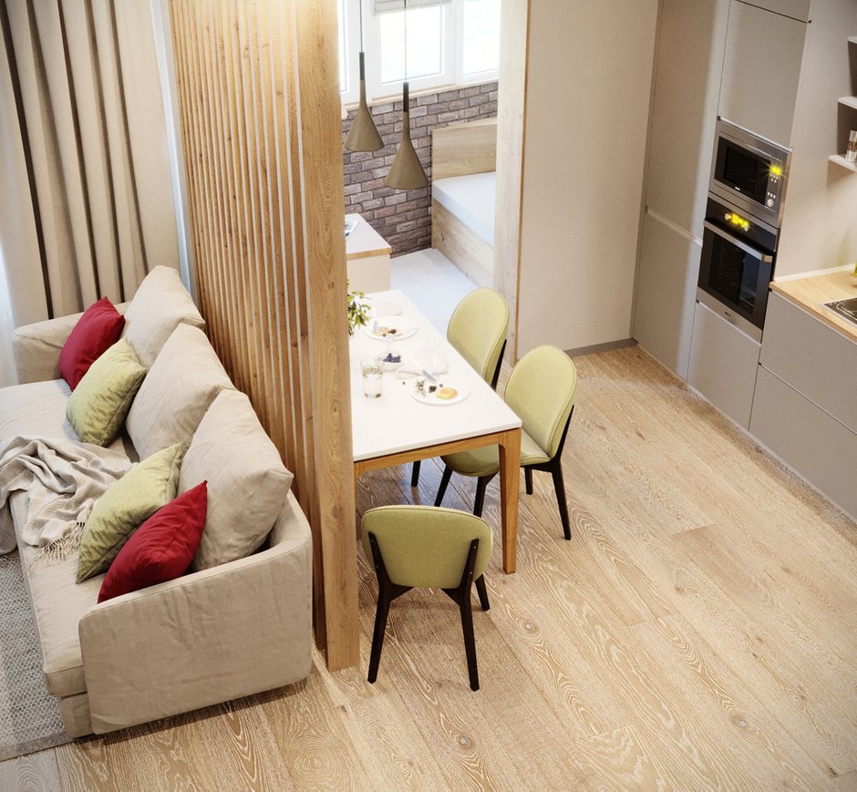 Фотография: Кухня и столовая в стиле Современный, Квартира, Проект недели, Санкт-Петербург, Монолитный дом, 1 комната, 40-60 метров, Владислав Седов, LINES – фото на INMYROOM