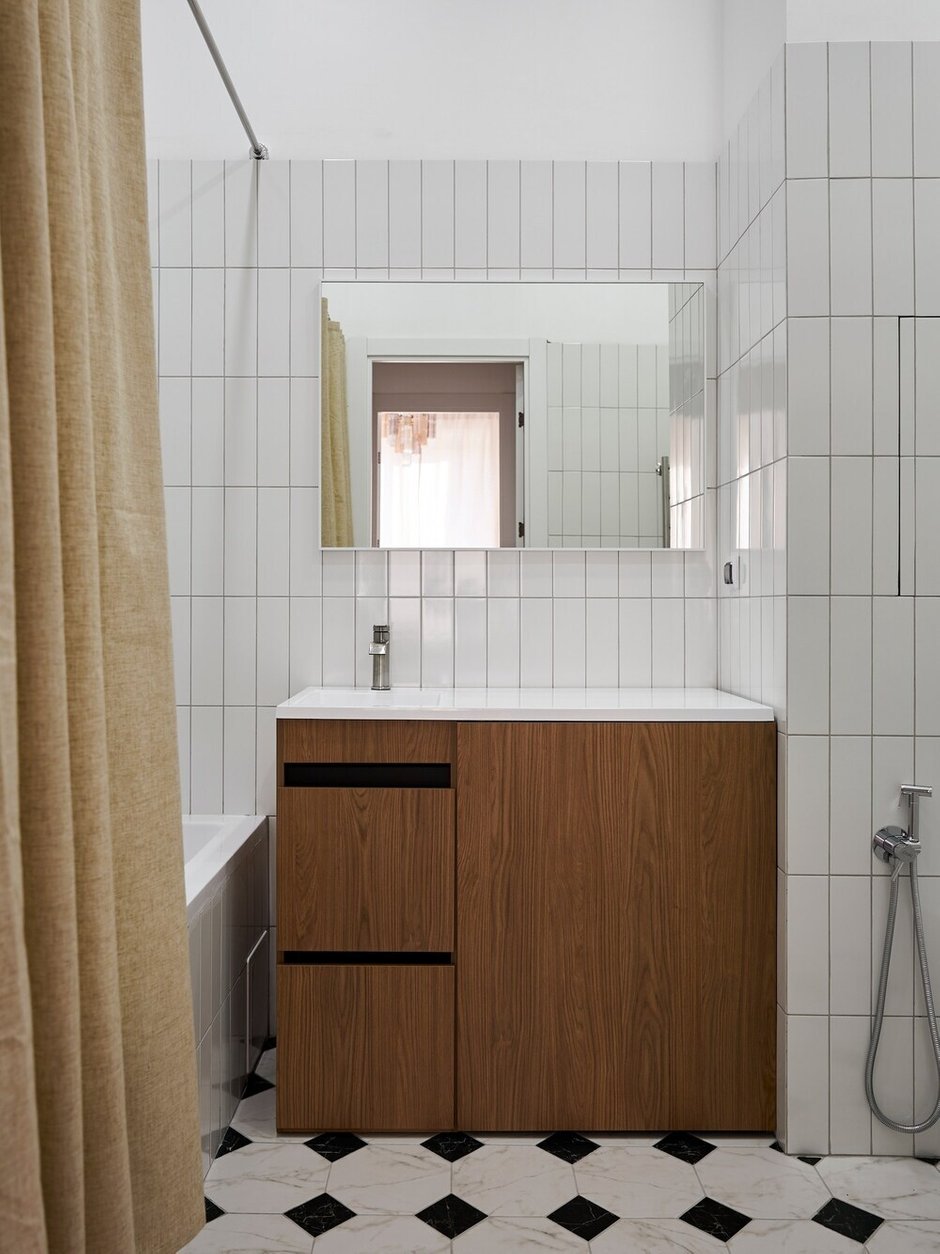 Фотография:  в стиле , Квартира, Проект дня, Санкт-Петербург, Сталинка, 2 комнаты, 40-60 метров, Анастасия Рушанская, Александра Рушанская – фото на INMYROOM