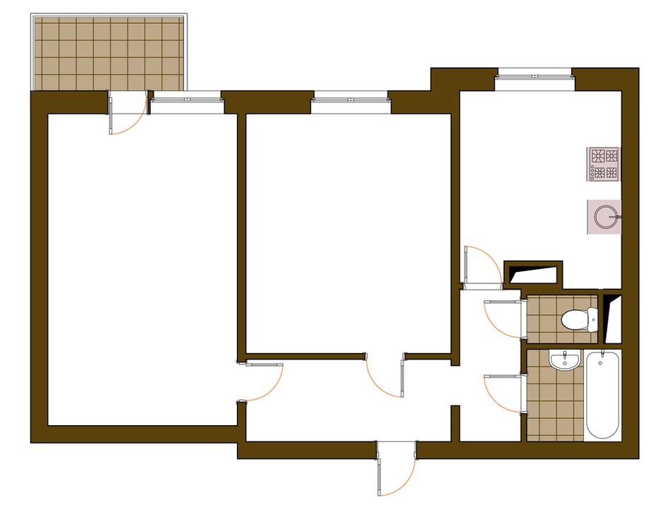 Фотография: Планировки в стиле , Квартира, Дома и квартиры, Перепланировка, П-3 – фото на INMYROOM