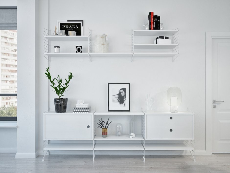 Фотография: Гостиная в стиле Скандинавский, Минимализм, Квартира, Проект недели, Москва, двушка, Степан Бугаев, «Победа дизайна» – фото на INMYROOM