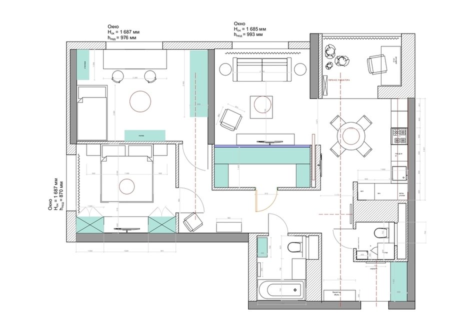 План с расстановкой мебели