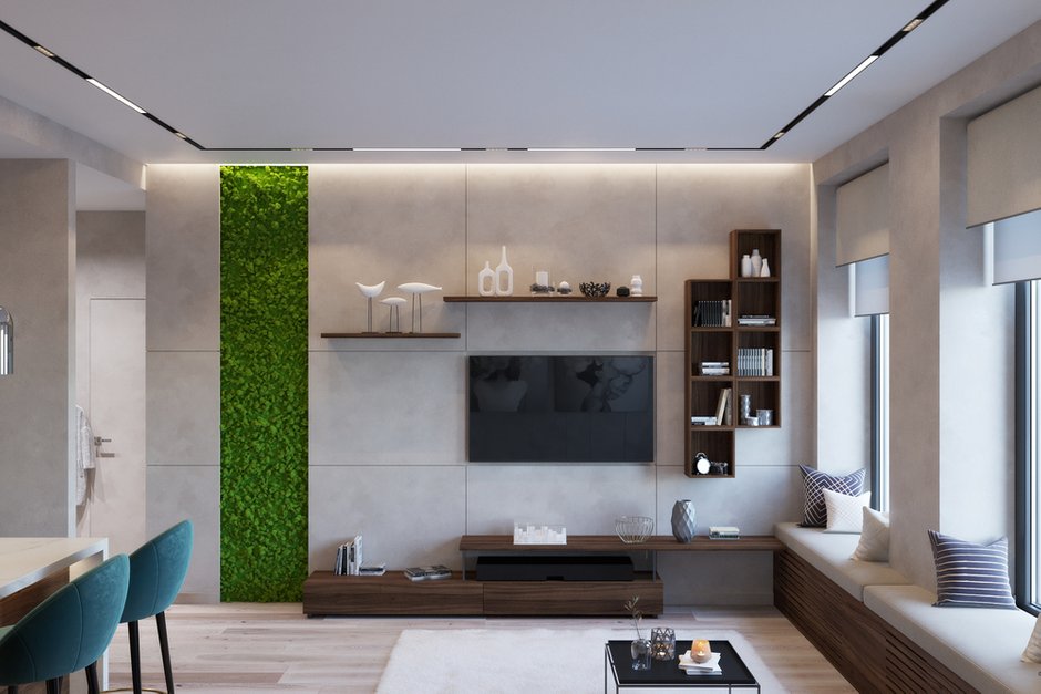 Фотография: Гостиная в стиле Современный, Квартира, Проект недели, Москва, 2 комнаты, 40-60 метров, Deus of House – фото на INMYROOM