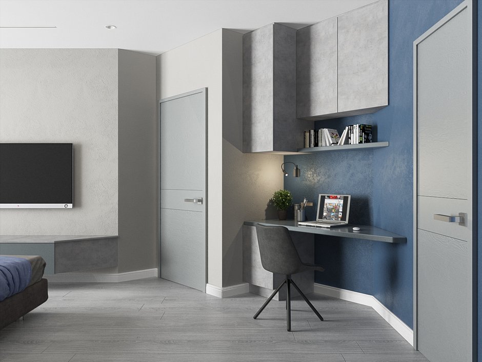 Фотография: Кабинет в стиле Современный, Квартира, Проект недели, Подмосковье, ЖК ART, Красногорск, Московская область, Евгения Ермолаева, EEDS, 3 комнаты, 60-90 метров, Монолитно-кирпичный, Людмила Самойлова, ЖК ART Casa Luna – фото на INMYROOM