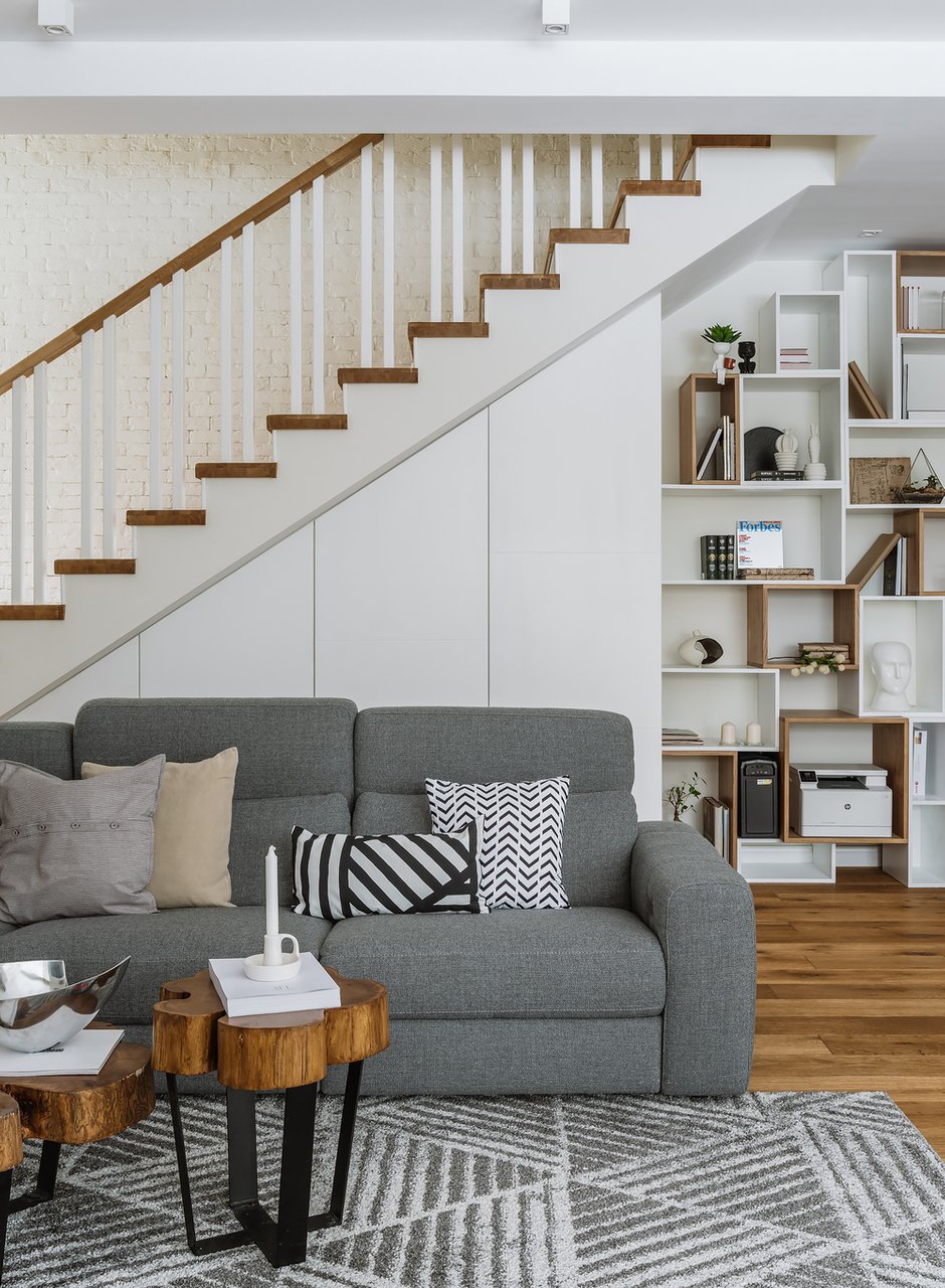 Фотография: Гостиная в стиле Скандинавский, Дом, Проект недели, Дом и дача, Одинцовский район, 4 и больше, Более 90 метров, Наталья Балашова – фото на INMYROOM