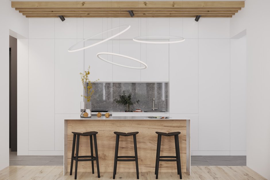 Фотография: Кухня и столовая в стиле Минимализм, Квартира, Проект недели, Geometrium, Более 90 метров, Kronospan – фото на INMYROOM