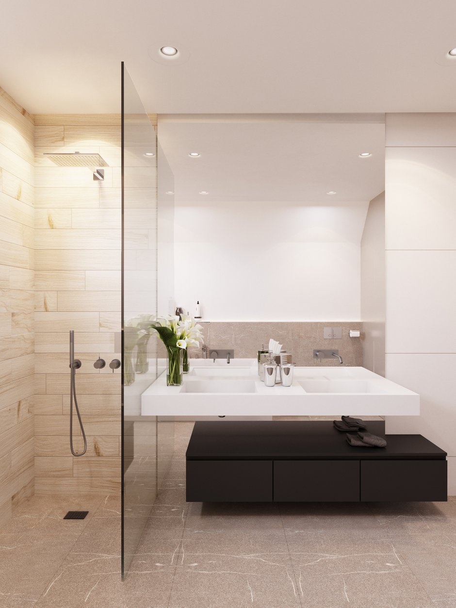 Фотография: Ванная в стиле Современный, Дом, Проект недели, Подмосковье, Дом и дача, Более 90 метров, Архитектурное бюро Шамсудина Керимова – фото на INMYROOM