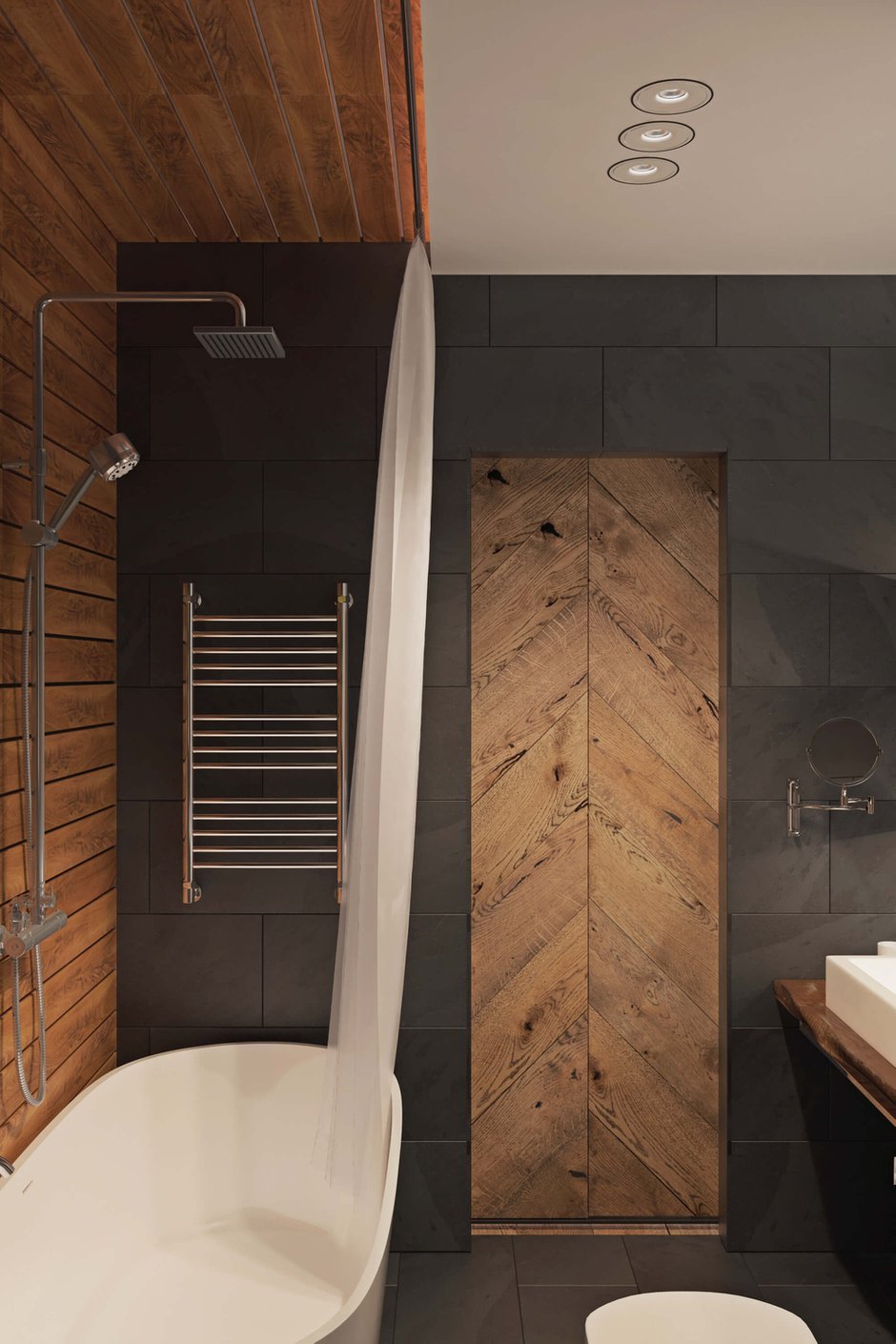 Фотография: Ванная в стиле Лофт, Квартира, Проект недели, Одинцово, Geometrium, Московская область, Монолитный дом, 2 комнаты, 60-90 метров – фото на INMYROOM