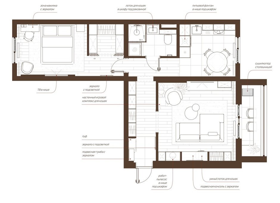 Фото: Стильная, Модерн, Квартира, Проект дня, Панельный дом, 2 комнаты, 60-90 метров, Челябинская область, Влада Николаева – фото на INMYROOM