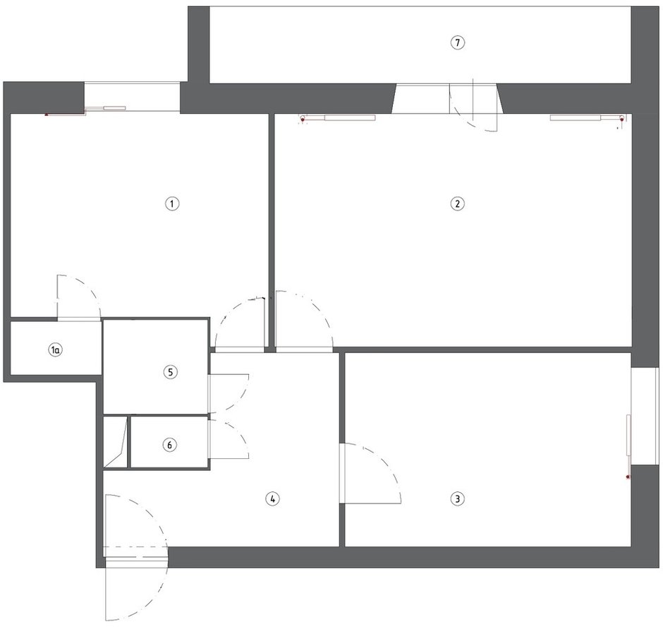 Фотография: Планировки в стиле , Современный, Квартира, Проект недели, Москва, 2 комнаты, 40-60 метров, Евгения Акимова – фото на INMYROOM
