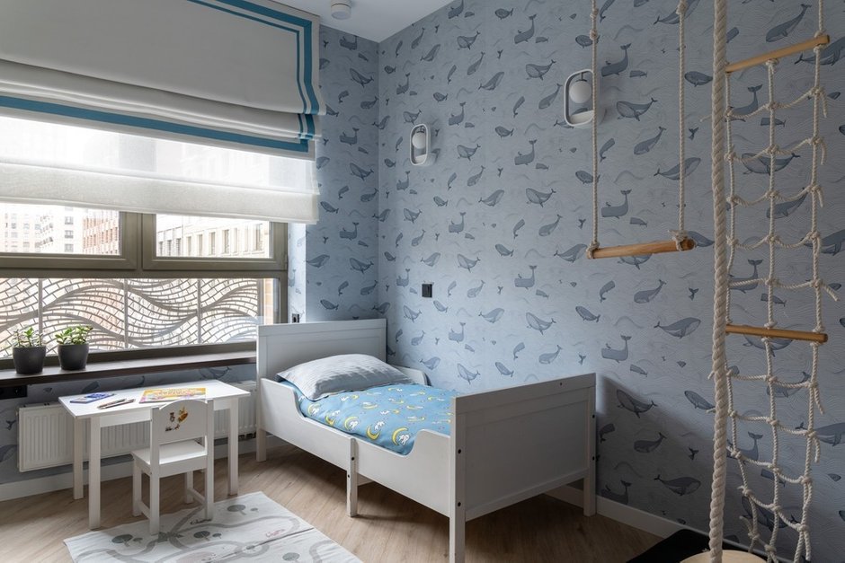 Фото: Детская комната в современном, скандинавском стиле, квартира, проект недели, Москва, монолитный дом, 3 комнаты, 40-60 метров, Алиса Кащеева – фото на INMYROOM