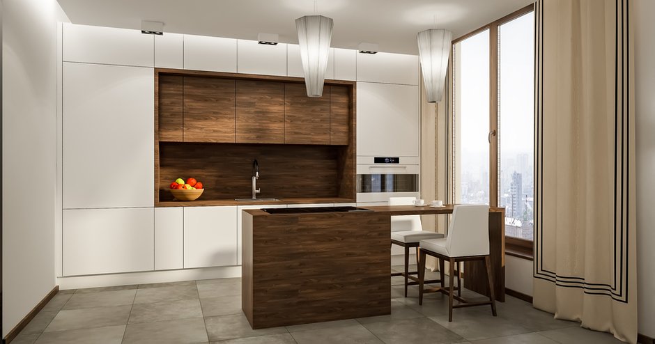 Фотография: Кухня и столовая в стиле Современный, Квартира, Проект недели, Москва, новостройка, Монолитный дом, АртМонополия, 4 и больше, Более 90 метров – фото на INMYROOM