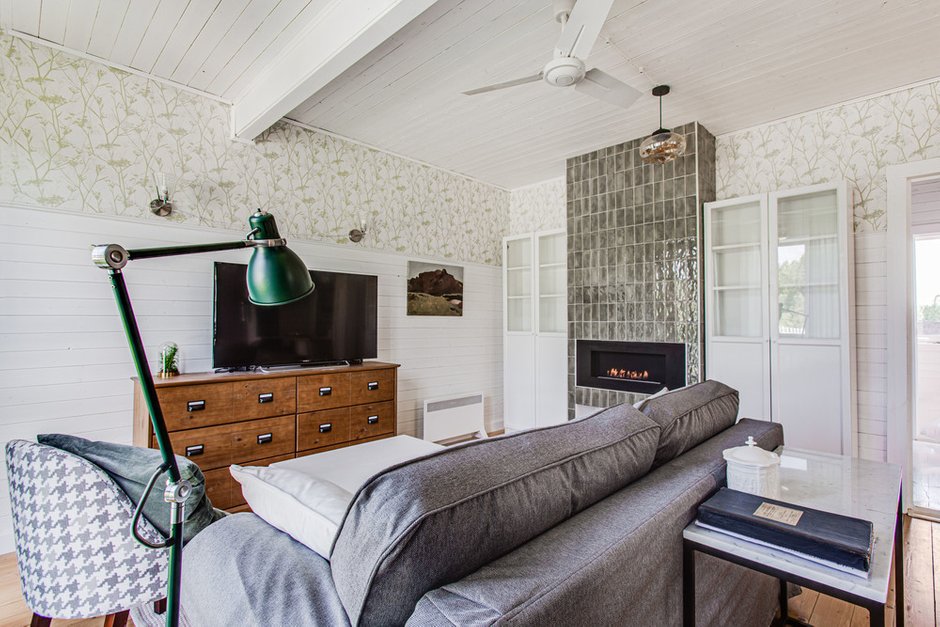 Фотография: Гостиная в стиле Прованс и Кантри, Скандинавский, Дом, Проект недели, Дача, Дом и дача, Истринский район, 4 и больше, Более 90 метров, Ксения Налетова – фото на INMYROOM