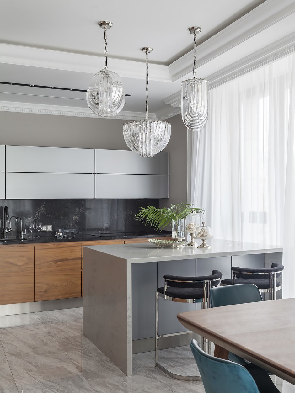 Фотография: Кухня и столовая в стиле Современный, Эклектика, Квартира, Проект недели, Москва, Монолитный дом, 4 и больше, Более 90 метров, #эксклюзивныепроекты, Инна Арбуа – фото на INMYROOM