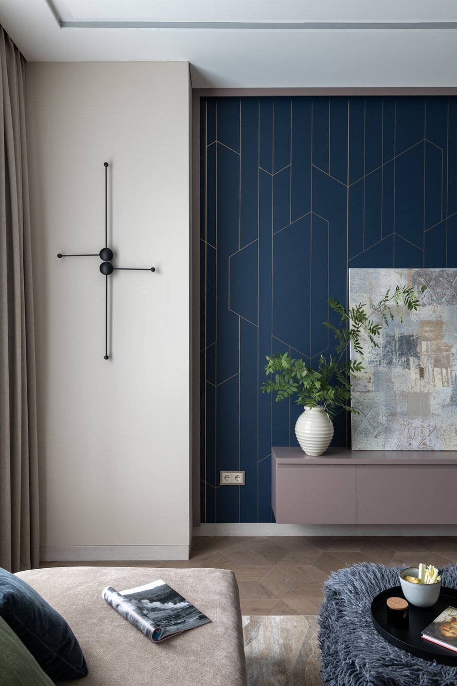 Фотография: Гостиная в стиле Современный, Квартира, Проект недели, Москва, Ануш Аракелян, 4 и больше, Более 90 метров – фото на INMYROOM