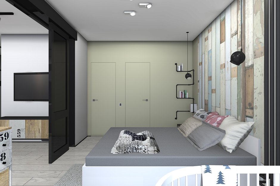 Фотография:  в стиле , Лофт, Скандинавский, Квартира, Россия, Bloomingville, BoConcept, Eames, Проект недели, ИКЕА, Benjamin Moore, Московская область, Cosmorelax, Железнодорожный, Timothy Oulton, Centrsvet, NLXL, Quick Step, Smeg, EllipseBed, Settecento, Sentry, Patchwork Realonda, «Мастерские Братьев НемцеВ», Aplomb, Corrugated, Fine Little Day, Maverick, «Софья», Arflex Lady, Estetica, Лена Добринина, Ира Васильева, «Интерьер-проект.ру», ЖК Леоновский Парк, как обустроить трешку для молодой семьи, интерьер с кирпичной кладкой, квартира с барной зоной – фото на INMYROOM