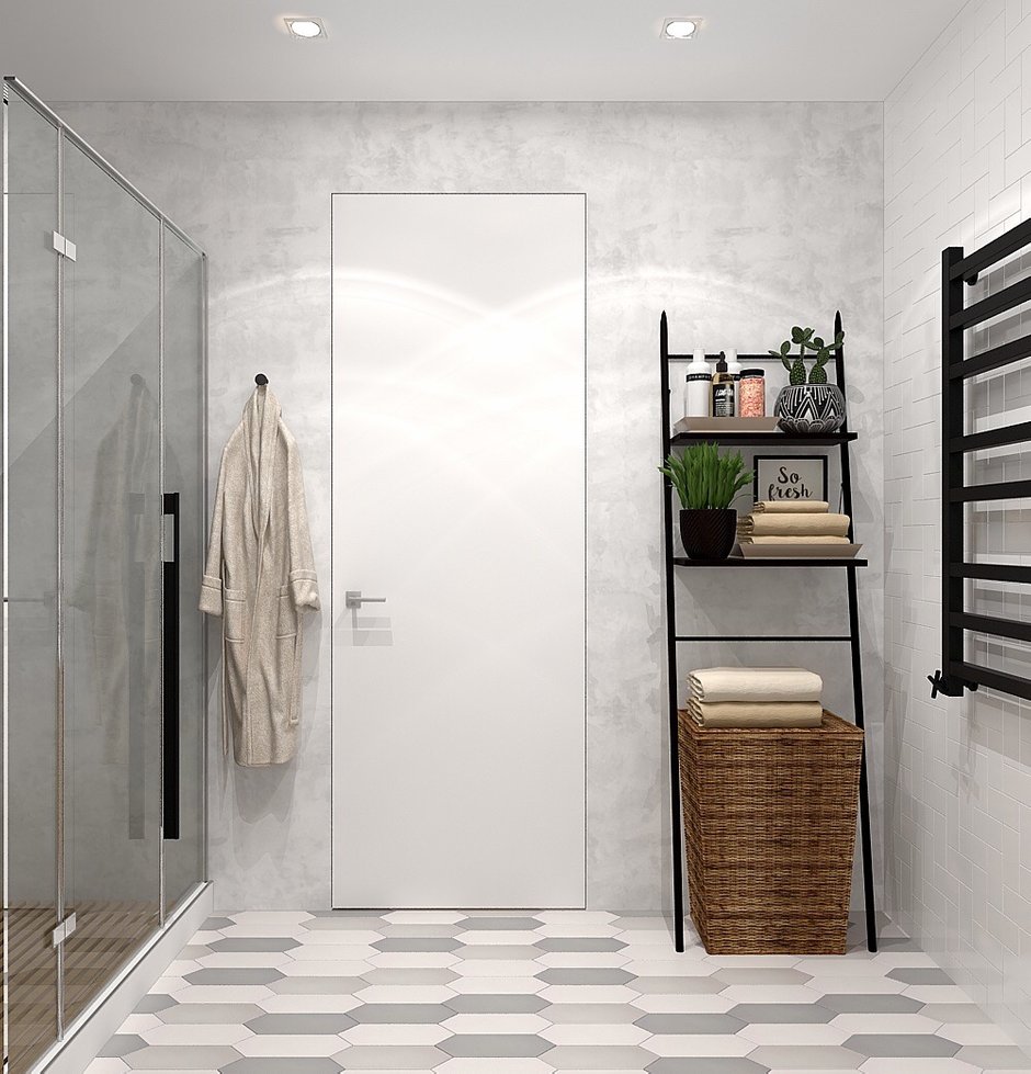 Фотография: Ванная в стиле Современный, Квартира, Проект недели, Москва, Виктория Золина, 2 комнаты, 60-90 метров, Монолитно-кирпичный – фото на INMYROOM