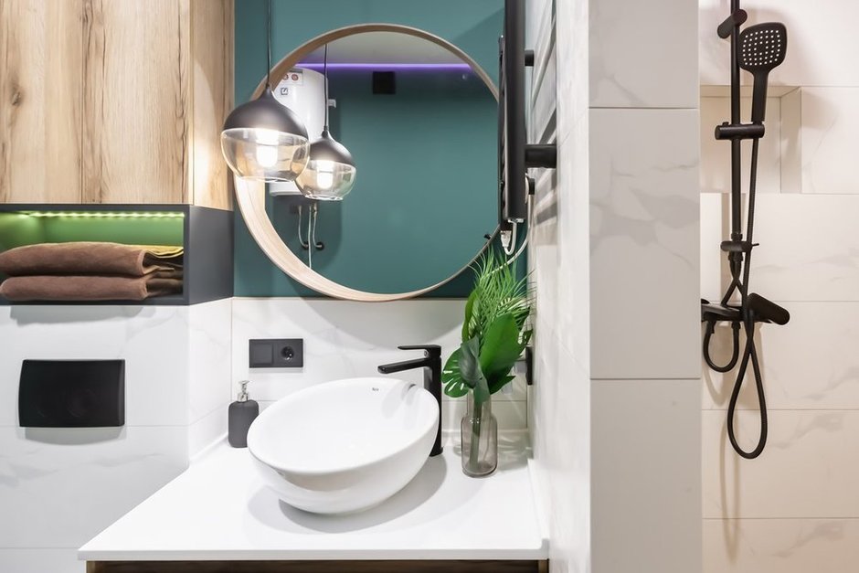 Фотография: Ванная в стиле Современный, Минимализм, Малогабаритная квартира, Квартира, Студия, Проект дня, Ростов-на-Дону, до 40 метров, Lanors, Юрий Луценко – фото на INMYROOM