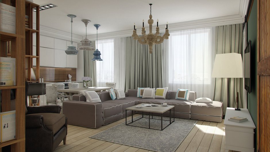 Фотография: Гостиная в стиле Прованс и Кантри, Классический, Скандинавский, Современный, Эклектика, Декор интерьера, Квартира, Eichholtz, Дома и квартиры, Проект недели, Сталинка – фото на INMYROOM