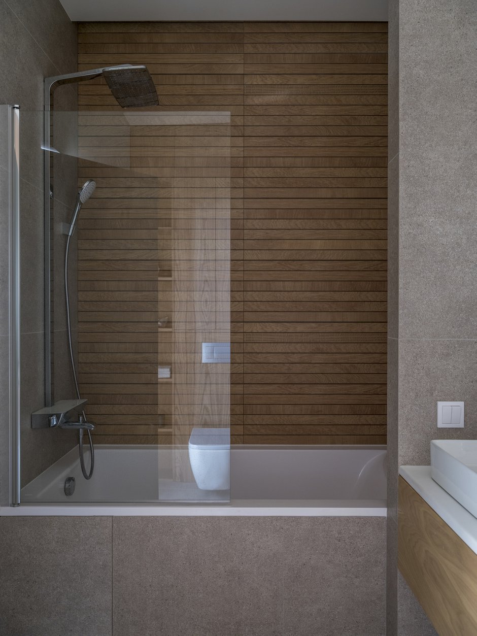 Фотография: Ванная в стиле Современный, Скандинавский, Квартира, Проект недели, Москва, Алексей Иванов, Павел Герасимов, Geometrium, Монолитный дом, 4 и больше, Более 90 метров – фото на INMYROOM