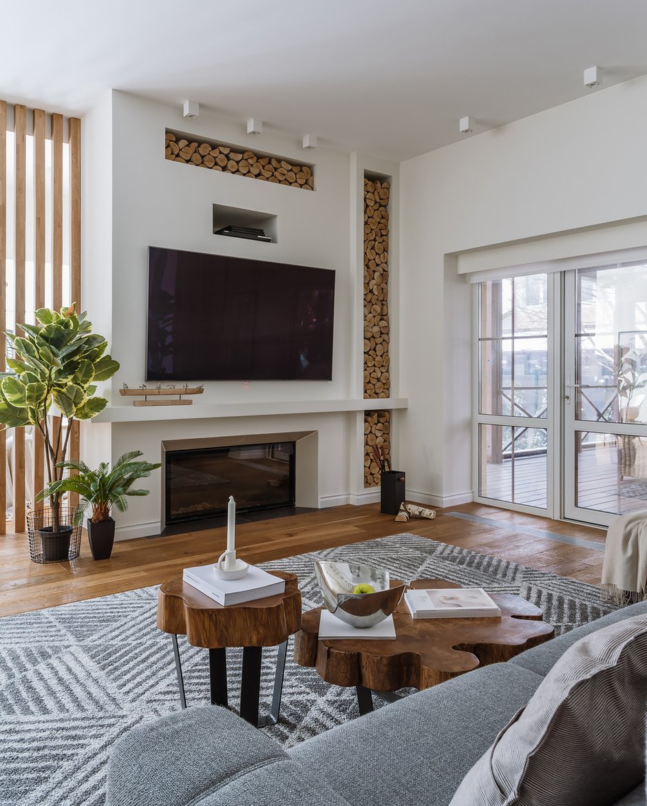 Фотография: Гостиная в стиле Скандинавский, Дом, Проект недели, Дом и дача, Одинцовский район, 4 и больше, Более 90 метров, Наталья Балашова – фото на INMYROOM